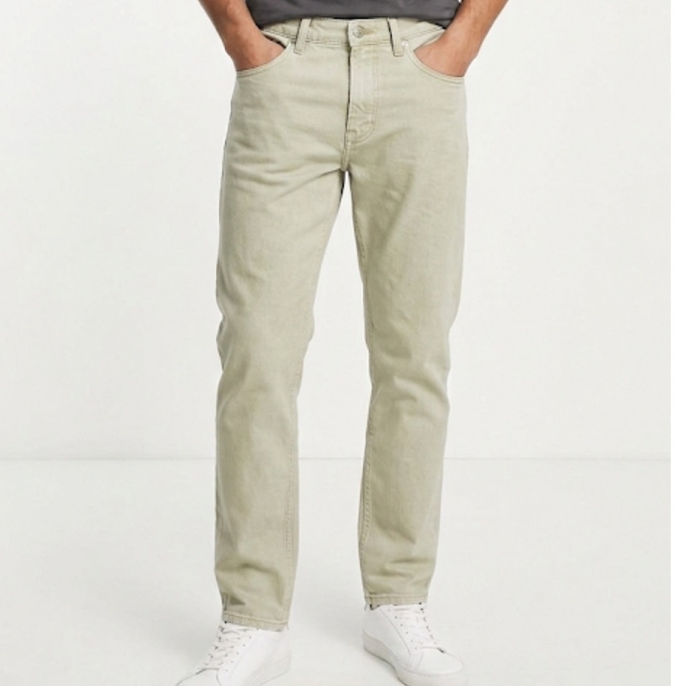 ASOS Green/Tan Slim Straight Jeans